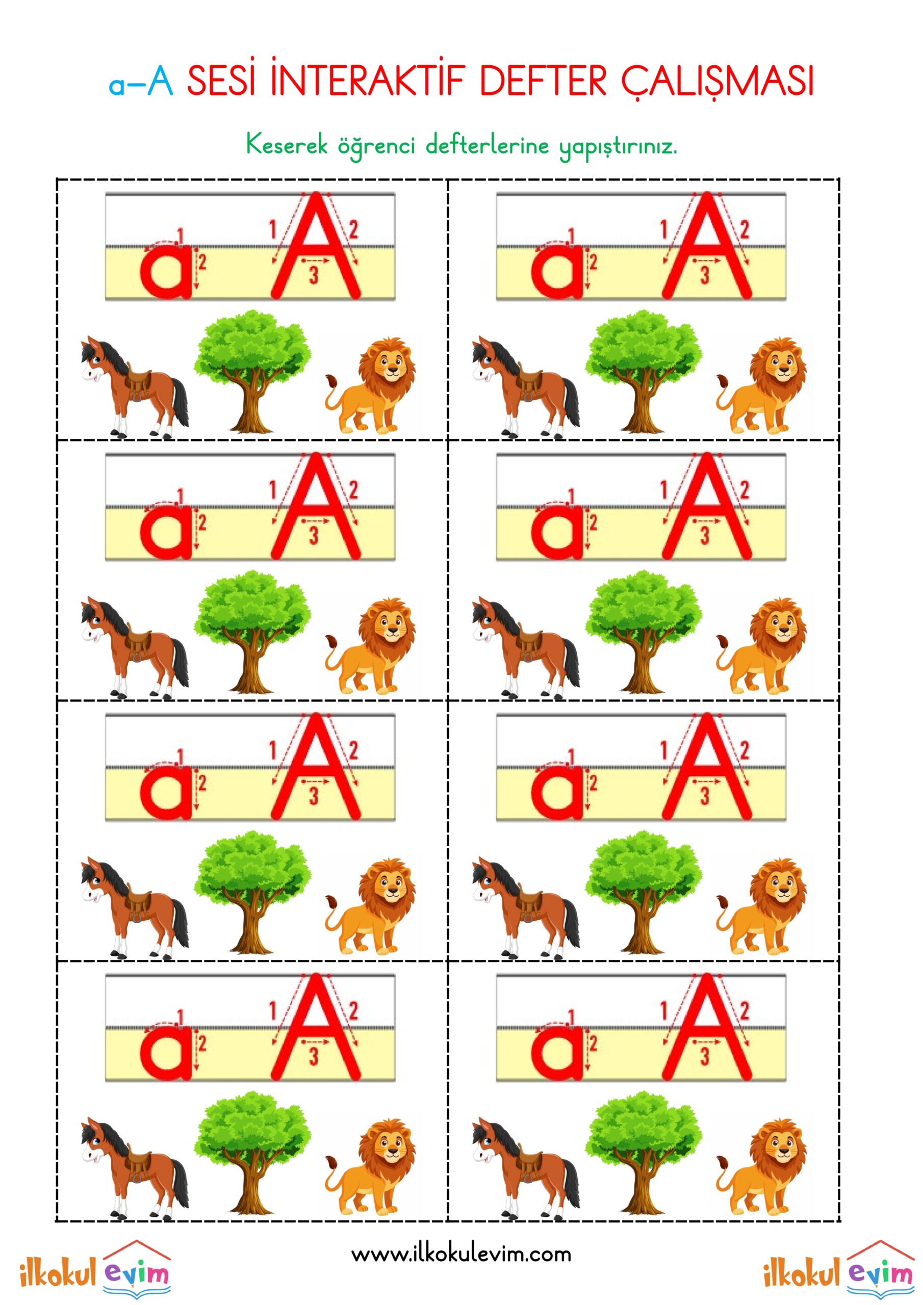 1. Sınıf A Sesi İnteraktif Defter Çalışması