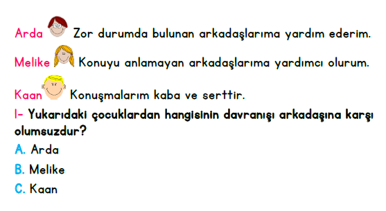 3. Sınıf İlkokul Evim Türkiye Geneli Süreç İzleme Sınavı 1