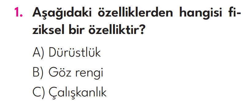 2.Sınıf 1. Hafta Değerlendirme Testi