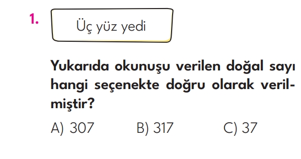 3.Sınıf 1. Hafta Değerlendirme Testi