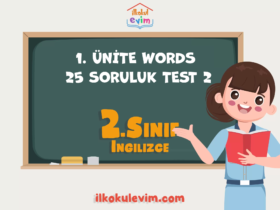 2.Sınıf İngilizce 1.Ünite (WORDS) 25 Soruluk Test-2