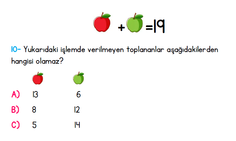 1. Sınıf Türkiye Geneli Kazanım Değerlendirme Sınavı 1