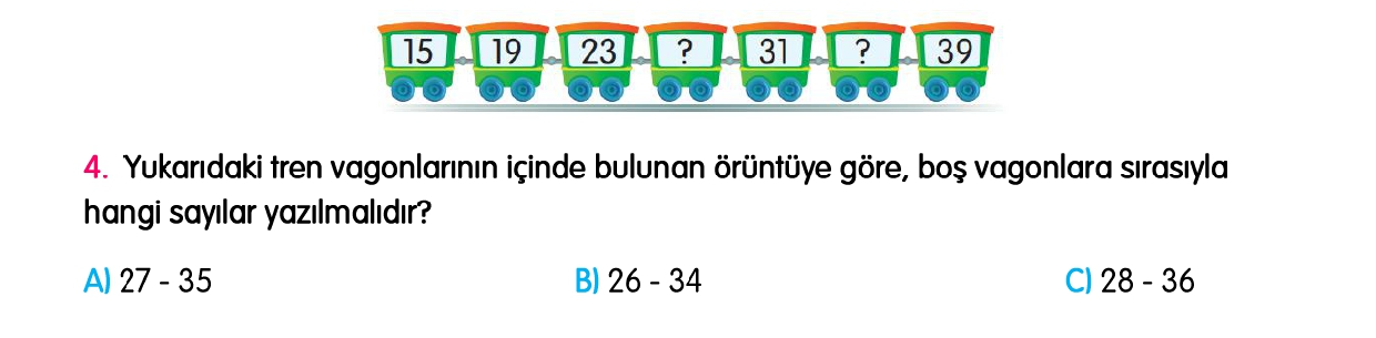 2. Sınıf 1-2-3-4. Hafta Tarama Sınavı