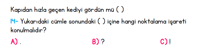 1. Sınıf Türkiye Geneli Kazanım Değerlendirme Sınavı 1