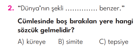 3.Sınıf 1. Hafta Değerlendirme Testi