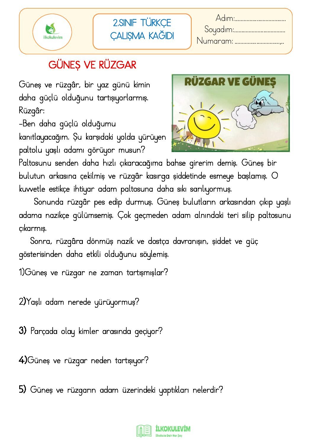 2. Sınıf Türkçe Gerçek ve Hayal Ürünü İfadeler Etkinliği 1