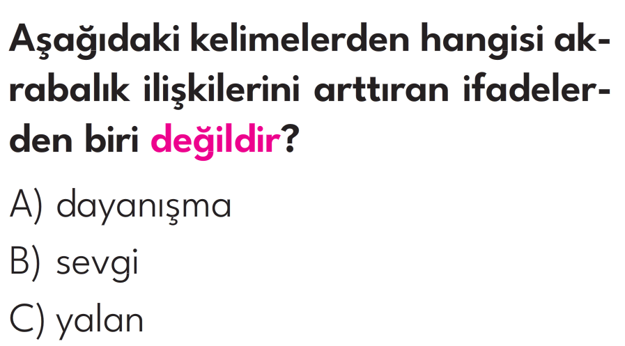 2.Sınıf 8. Hafta Değerlendirme Testi