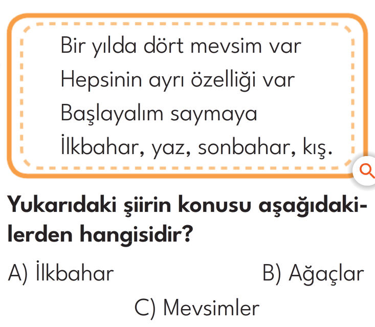 2.Sınıf 8. Hafta Değerlendirme Testi