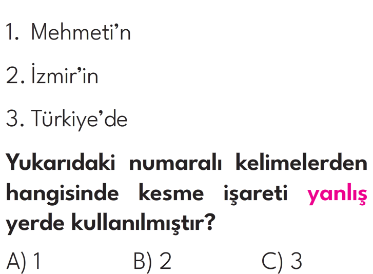 2.Sınıf 8. Hafta Değerlendirme Testi