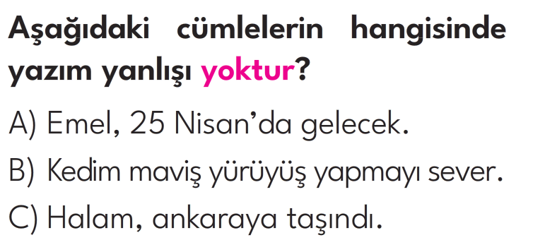 2.Sınıf 8. Hafta Değerlendirme Testi