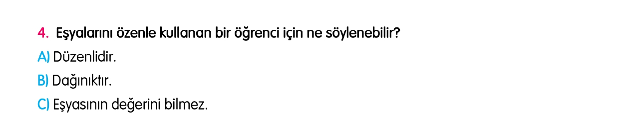 2. Sınıf 1-2-3-4. Hafta Tarama Sınavı