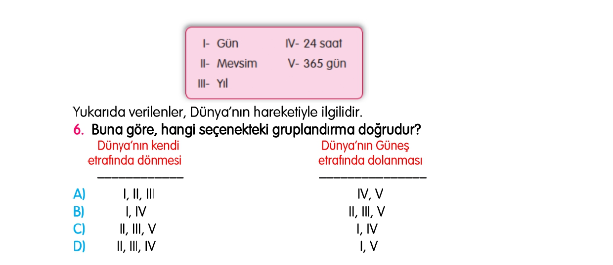 4.Sınıf 1-2-3-4. Hafta Tarama Sınavı