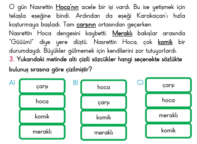 3. Sınıf Türkiye Geneli Ölçme Ve Değerlendirme Sınavı 2