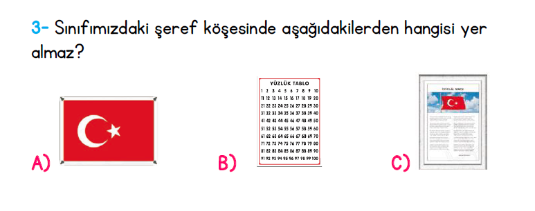 1. Sınıf Türkiye Geneli Kazanım Değerlendirme Sınavı 1