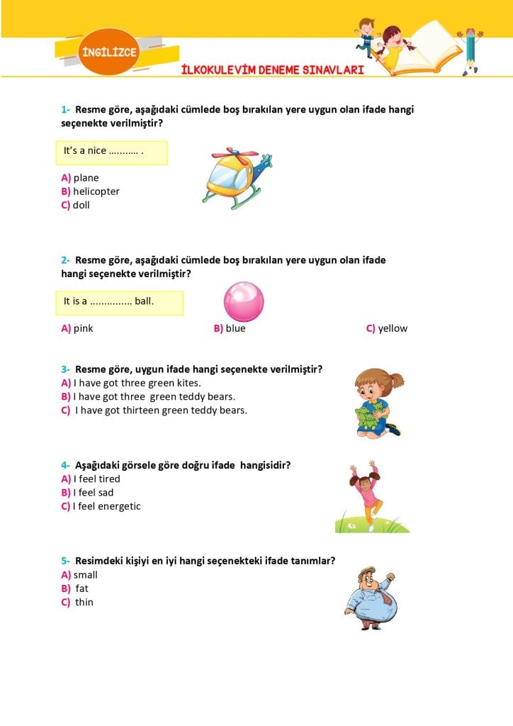 3. Sınıf Türkiye Geneli Ölçme ve Değerlendirme Sınavı 3