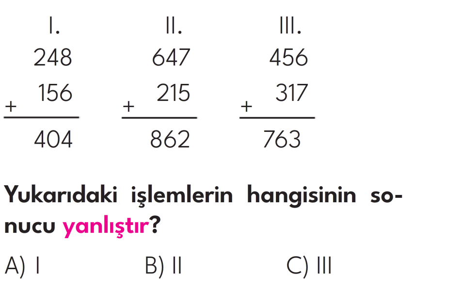 3.Sınıf 8. Hafta Değerlendirme Testi