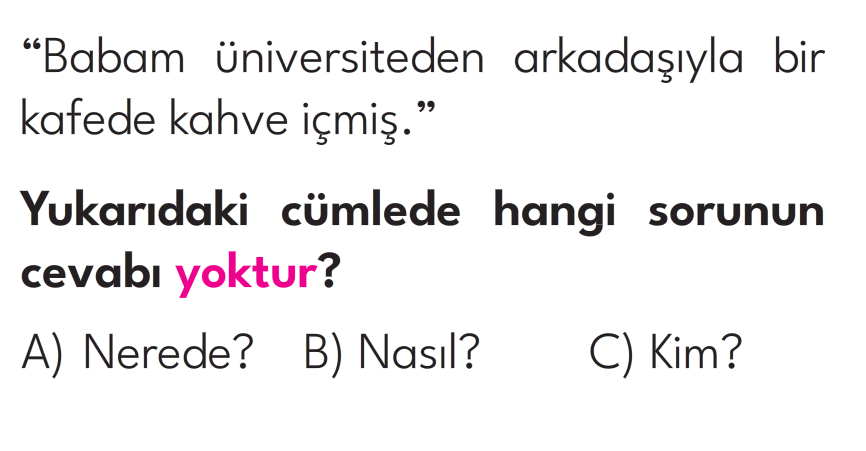 3.Sınıf 8. Hafta Değerlendirme Testi