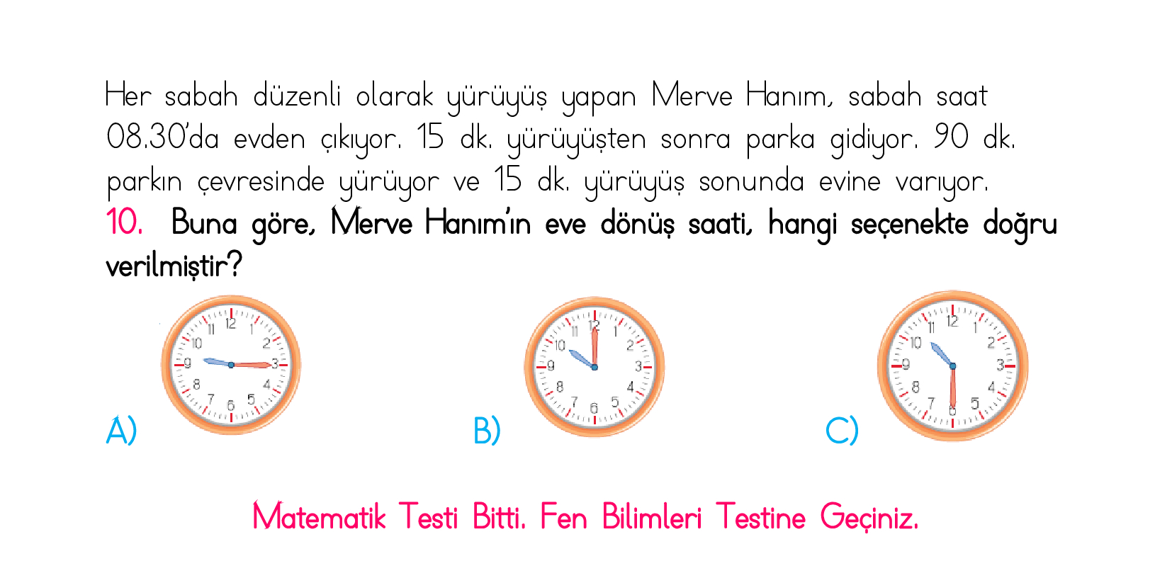 3. Sınıf Türkiye Geneli Kazanım Değerlendirme Sınavı 5