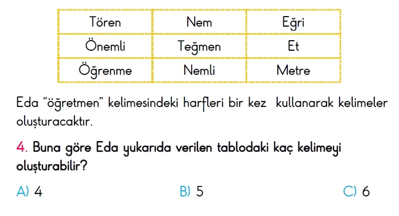 3. Sınıf Türkiye Geneli Ölçme ve Değerlendirme Sınavı 2