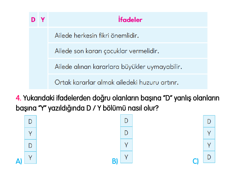 2. Sınıf Türkiye Geneli Kazanım Değerlendirme Sınavı 4