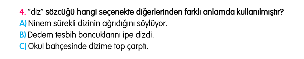 3. Sınıf Türkiye Geneli Kazanım Değerlendirme Sınavı 4