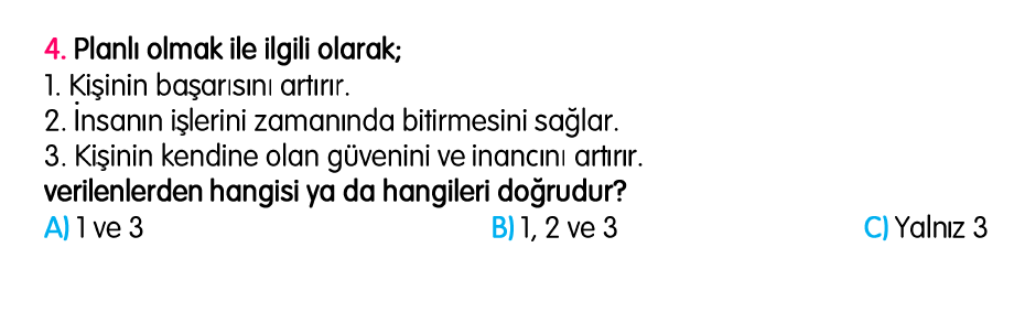 3. Sınıf Türkiye Geneli Kazanım Değerlendirme Sınavı 4