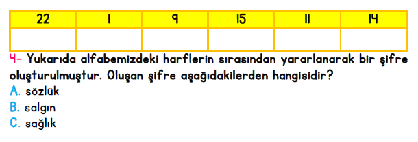 3. Sınıf İlkokul Evim Türkiye Geneli Süreç İzleme Sınavı 1