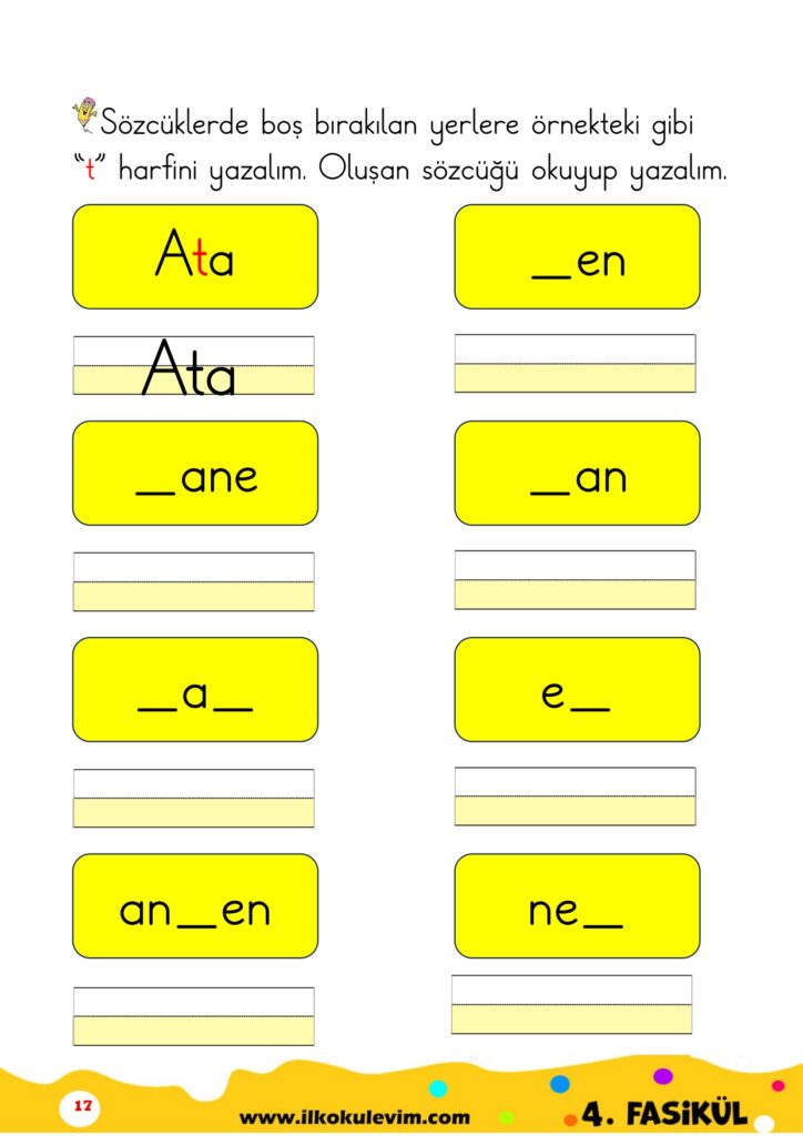 1. Sınıf T Sesi Fasikülü