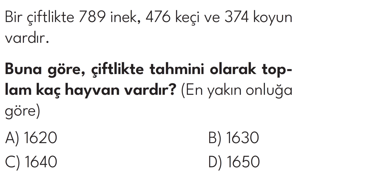 4.Sınıf 8. Hafta Değerlendirme Testi