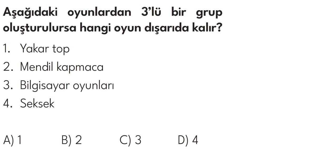 4.Sınıf 8. Hafta Değerlendirme Testi