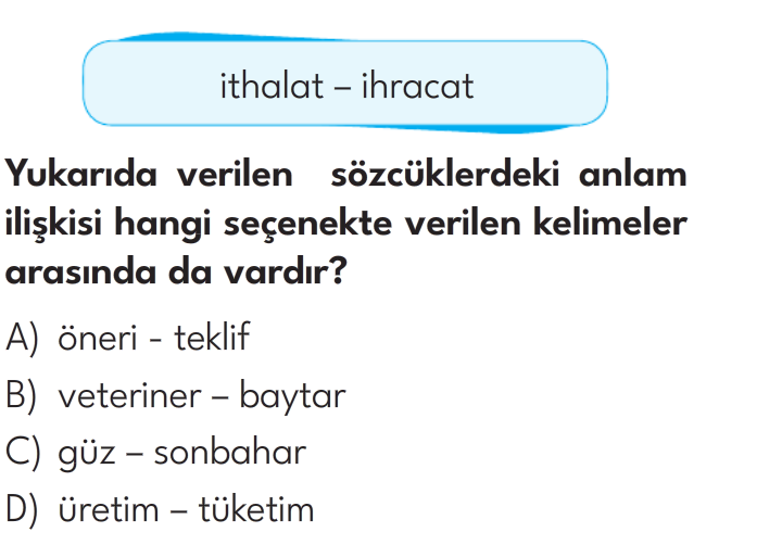 4.Sınıf 8. Hafta Değerlendirme Testi