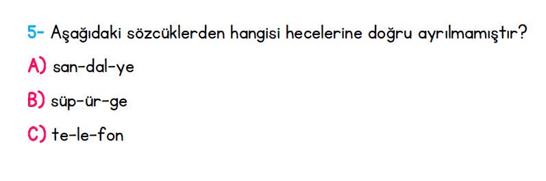 1. Sınıf Türkiye Geneli Kazanım Değerlendirme Sınavı 1