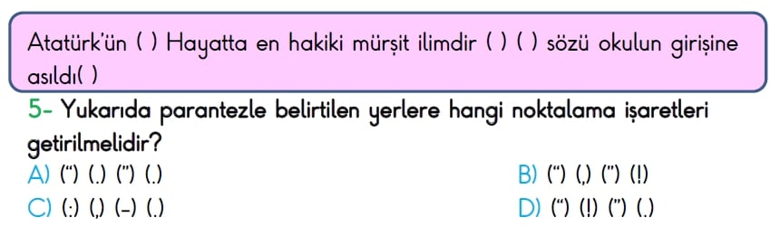 4. Sınıf Türkiye Geneli Ölçme ve Değerlendirme Sınavı 2