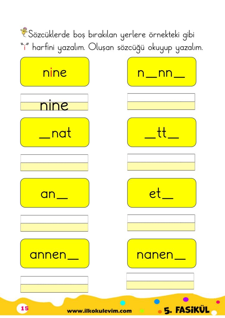 1. Sınıf İ Sesi Fasikülü