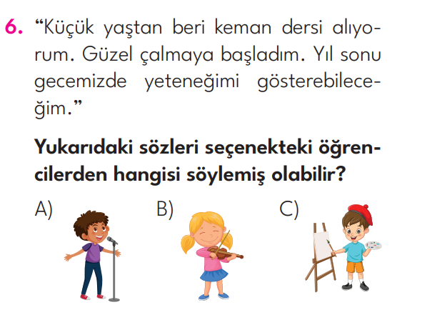 3.Sınıf 1. Hafta Değerlendirme Testi