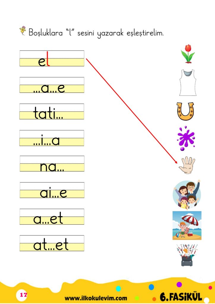 1. Sınıf L Sesi Fasikülü