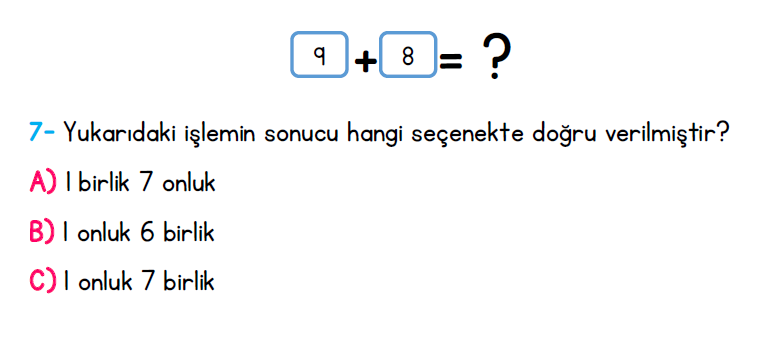 1. Sınıf Türkiye Geneli Kazanım Değerlendirme Sınavı 1