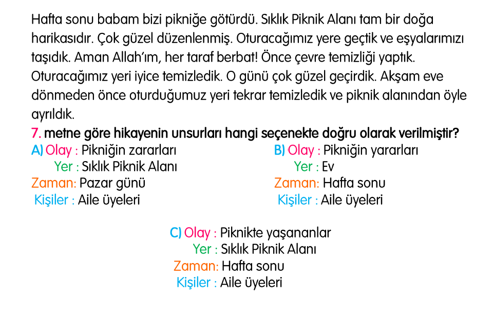 3. Sınıf Türkiye Geneli Kazanım Değerlendirme Sınavı 4