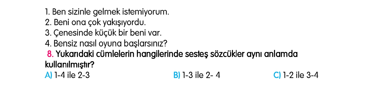 3.Sınıf 1-2-3-4. Hafta Tarama Sınavı