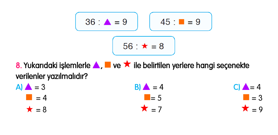 3. Sınıf Türkiye Geneli Kazanım Değerlendirme Sınavı 4