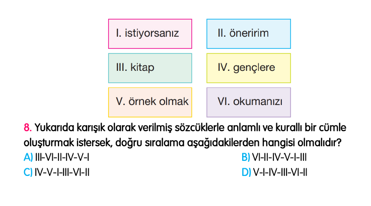 4. Sınıf Türkiye Geneli Kazanım Değerlendirme Sınavı 4