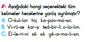 2. Sınıf İlkokul Evim Türkiye Geneli Süreç İzleme Sınavı 3