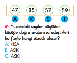 2. Sınıf İlkokul Evim Türkiye Geneli Süreç İzleme Sınavı 3