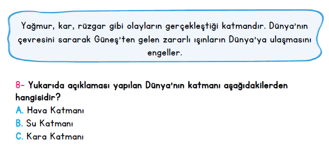 3. Sınıf İlkokul Evim Türkiye Geneli Süreç İzleme Sınavı 1