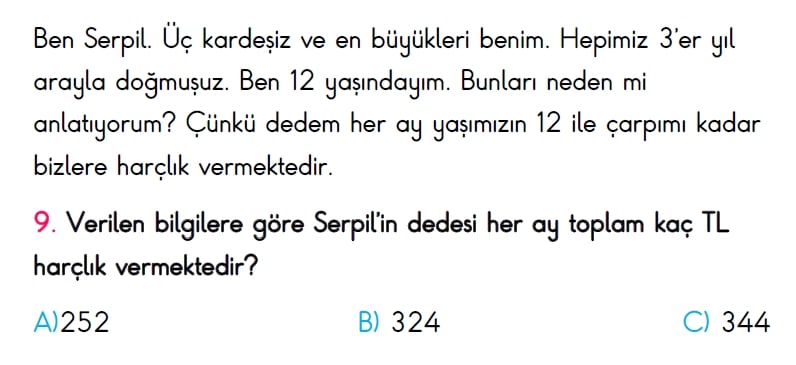 3. Sınıf Türkiye Geneli Ölçme ve Değerlendirme Sınavı 2