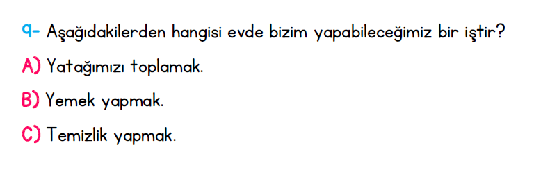 1. Sınıf Türkiye Geneli Kazanım Değerlendirme Sınavı 1