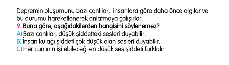 3. Sınıf Türkiye Geneli Kazanım Değerlendirme Sınavı 4