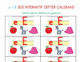 1. Sınıf E Sesi İnteraktif Defter Etkinliği