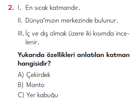 3.Sınıf 2. Hafta Değerlendirme Testi