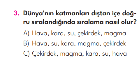 3.Sınıf 2. Hafta Değerlendirme Testi